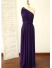 Plum Purple Jersey Multiway Wrap Convertible Bridesmaid Dress
